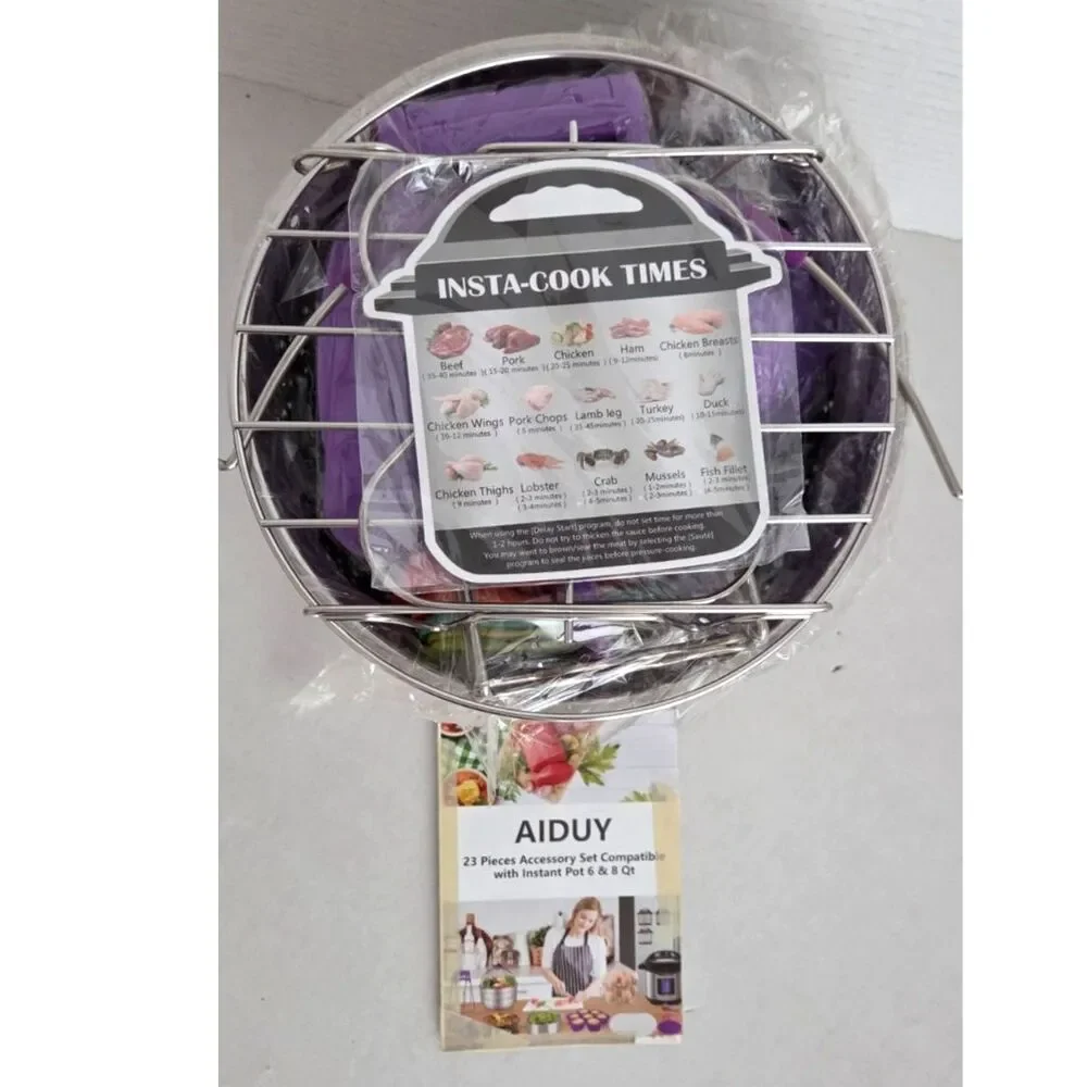 AIDUY 11 Pc Instant Pot Accessory Set Purple 6 & 8 Qt Pressure Cooker Kit NIP